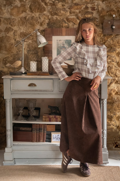 FALDA TOSCANA MARRÓN.