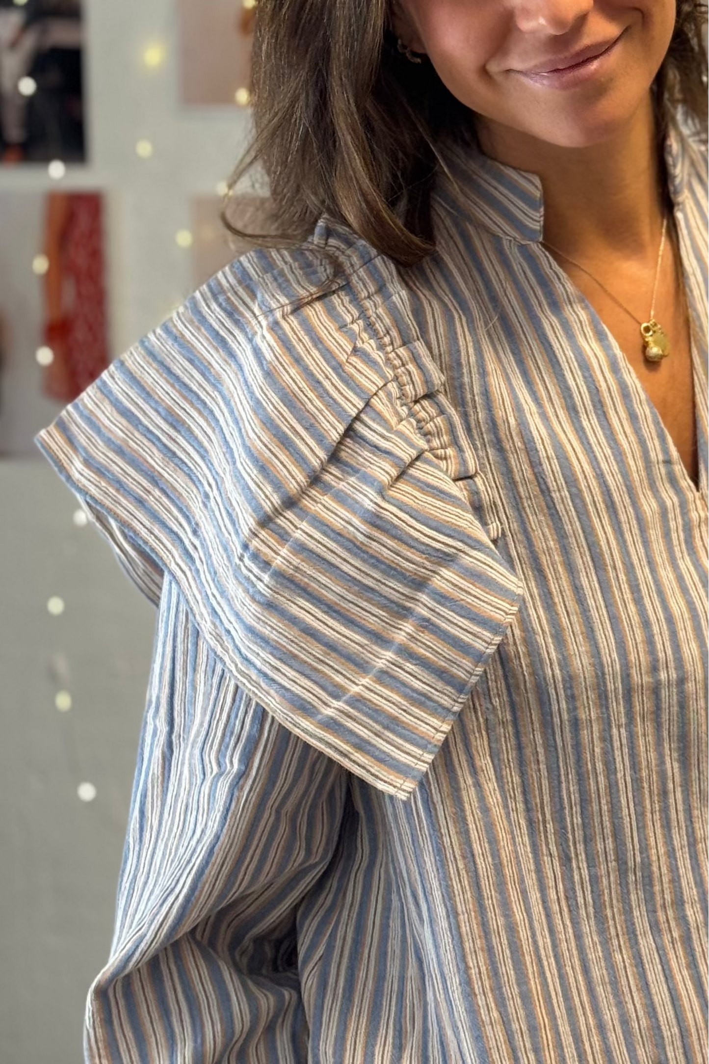 CAMISA SORIA RAYAS AZUL