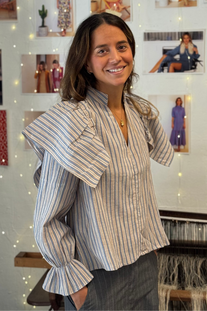 CAMISA SORIA RAYAS AZUL