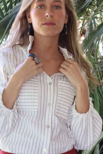 CAMISA NY BLANCA RAYAS