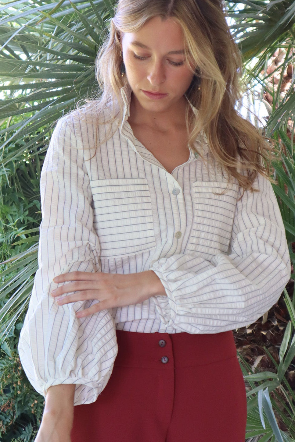 CAMISA NY BLANCA RAYAS