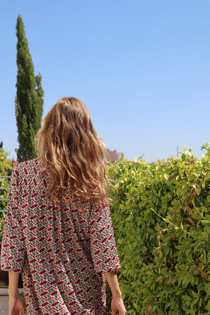 VESTIDO WINDSOR GRANATE.