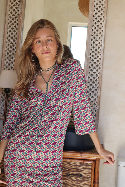 VESTIDO WINDSOR GRANATE.