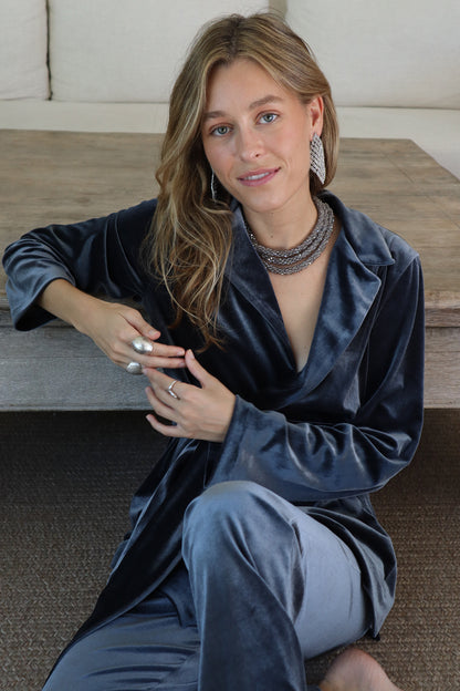 PANTALON CAMPANA GRIS