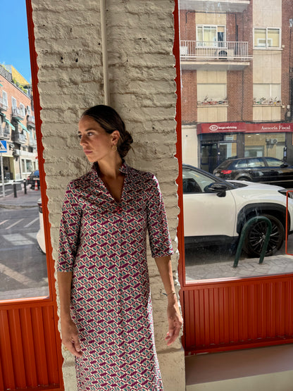 VESTIDO WINDSOR GRANATE.