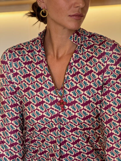 VESTIDO WINDSOR GRANATE.