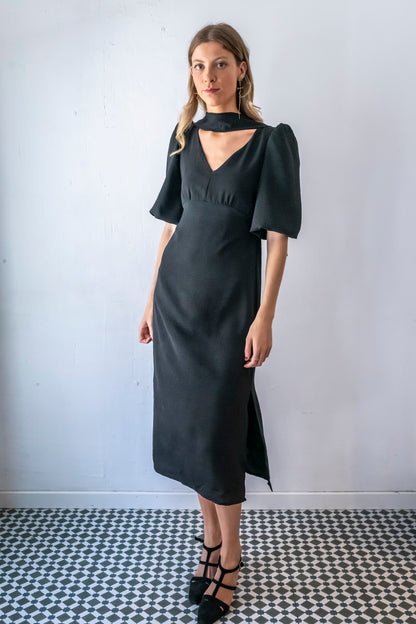 VESTIDO COMILLAS NEGRO