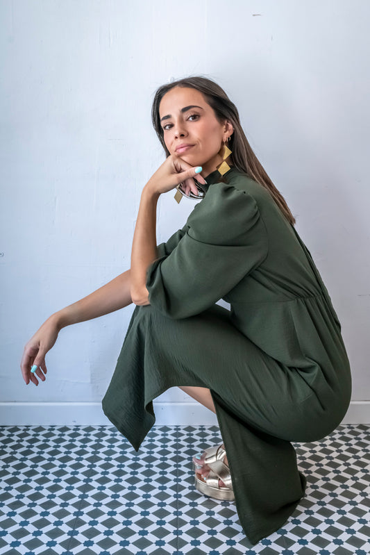 VESTIDO COLONIA CAQUI